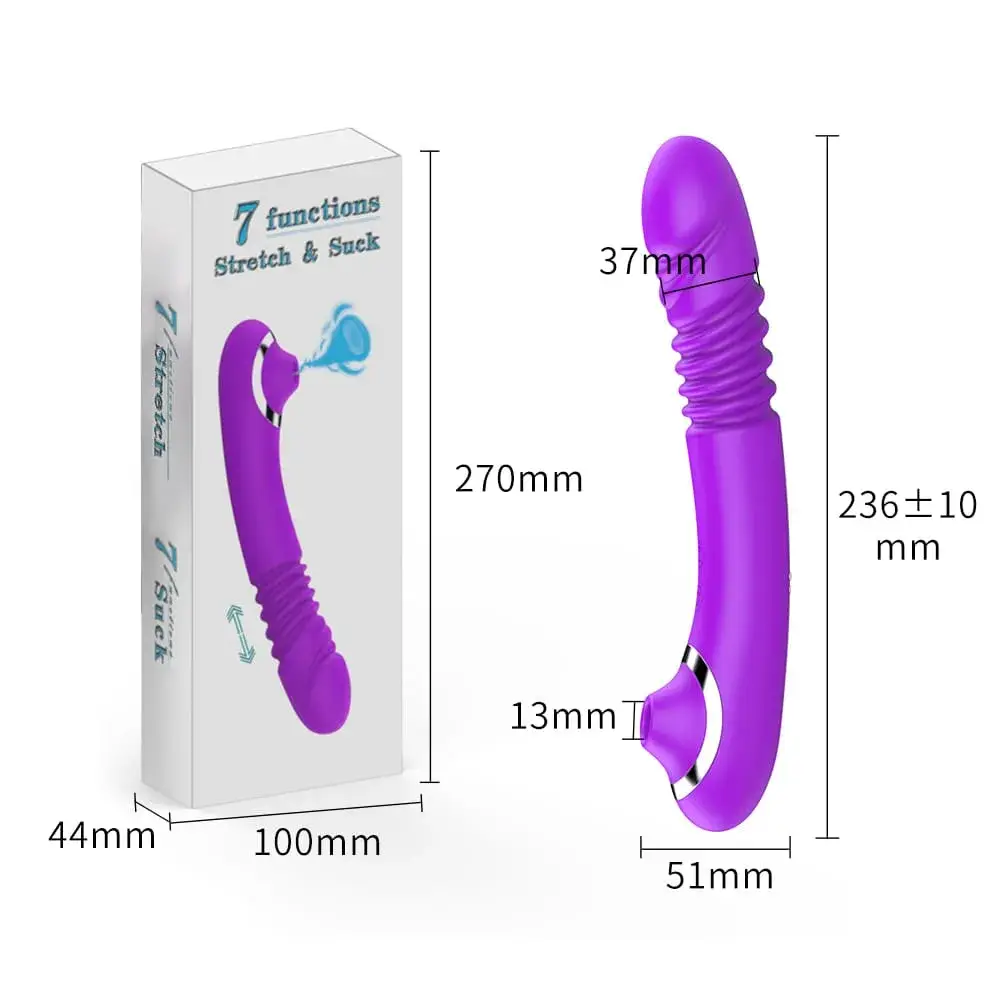 Vibrador Ponto G Duplo com 7 modos de vai e vem e estimuldor de Clitóris com 7 modos de pulsação - - imagem 1