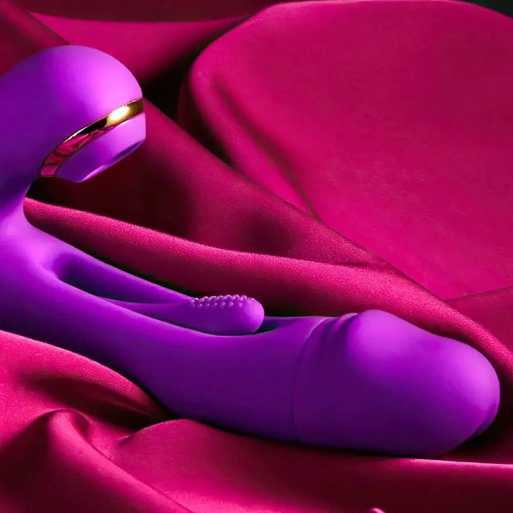 Vibrador Com Estimulador De Clitóris e com Vibração, Pulsação e Tapa - YOUVIBE - imagem 1