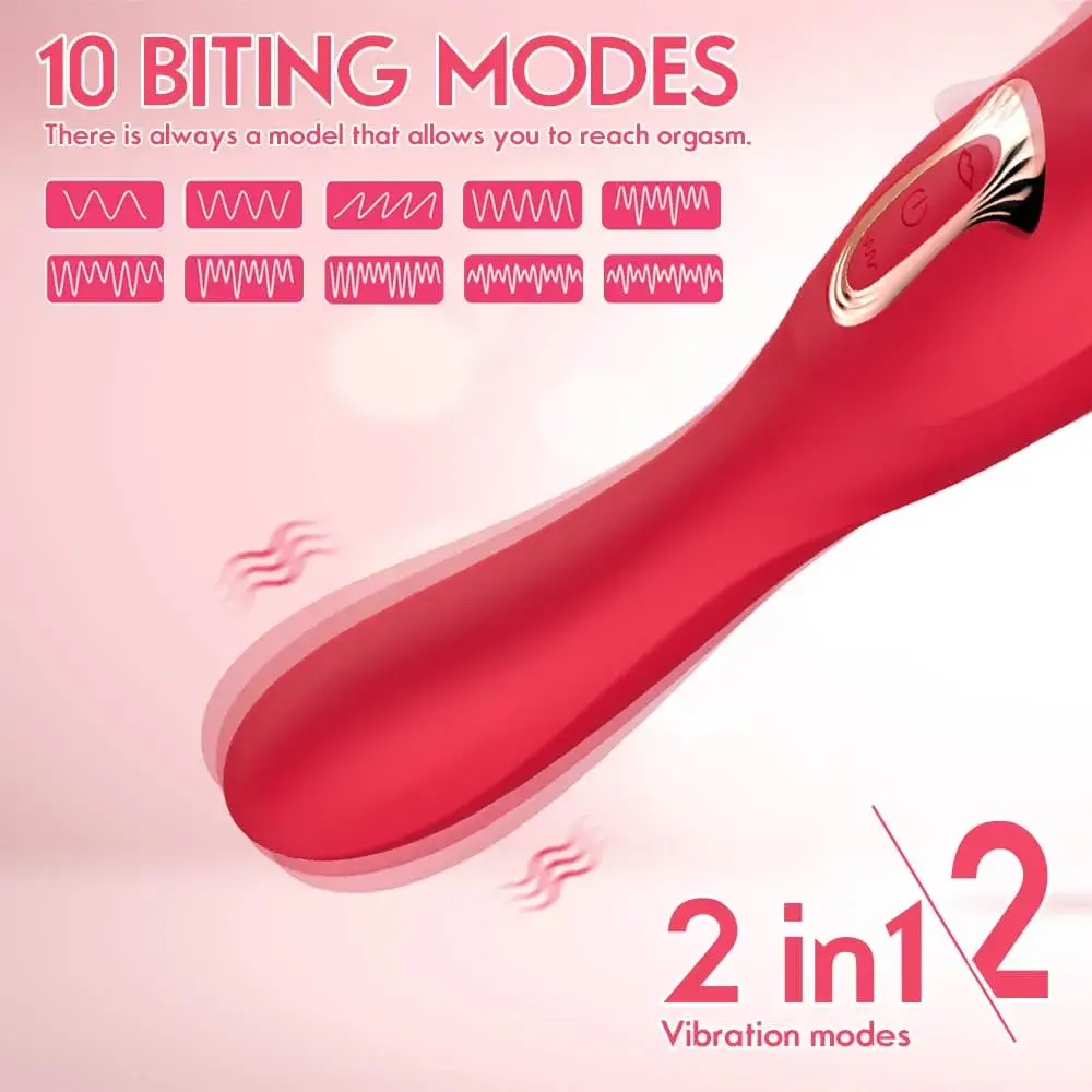 Vibrador 2 in 1,um lado em formato de boca com sucção e 10 modos de estimulação - OLENA - imagem 1
